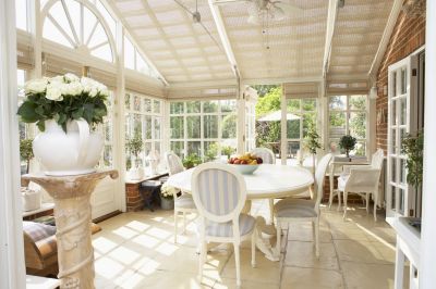 Traditional Sunroom with Wooden Frame